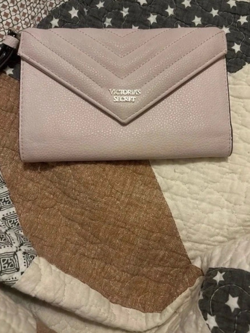 Victoria's Secret Light Pink Chevron Envelope Wallet